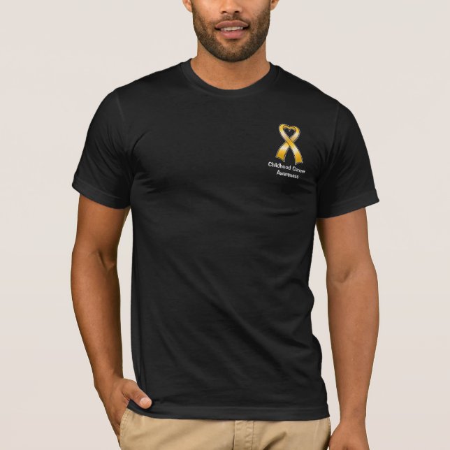 Camiseta Fita do Coração do Cancer da Infância (Frente)