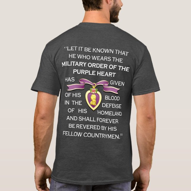 Camiseta "FITA DO CORAÇÃO ROXO" Personalizável (Verso)
