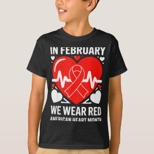 Camiseta Fita do Mês de Conscientização sobre Doenças Cardí