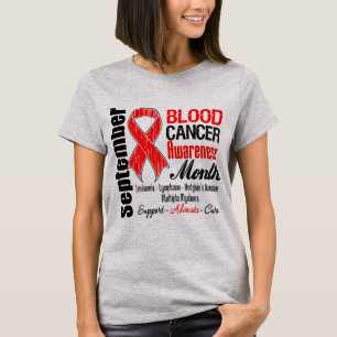 Camiseta Fita do vermelho do mês da consciência do cancer
