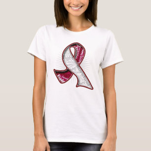 Camiseta Fita do Watermark do slogan do cancer de garganta
