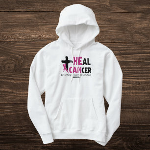 Camiseta Fita e cruz cor-de-rosa inspirada na fé e no "Canc