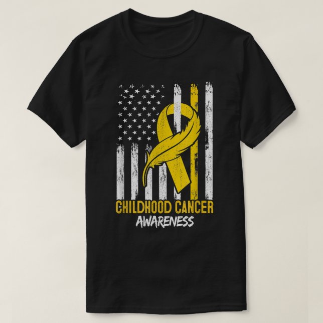 Camiseta fita em uma bandeira, Consciência do cancer da inf (Frente do Design)
