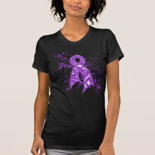 Camiseta Fita floral dos redemoinhos da fibrose cística