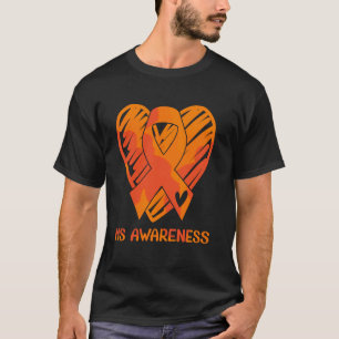 Camiseta Fita Laranja de Consciência da Esclerose Múltipla