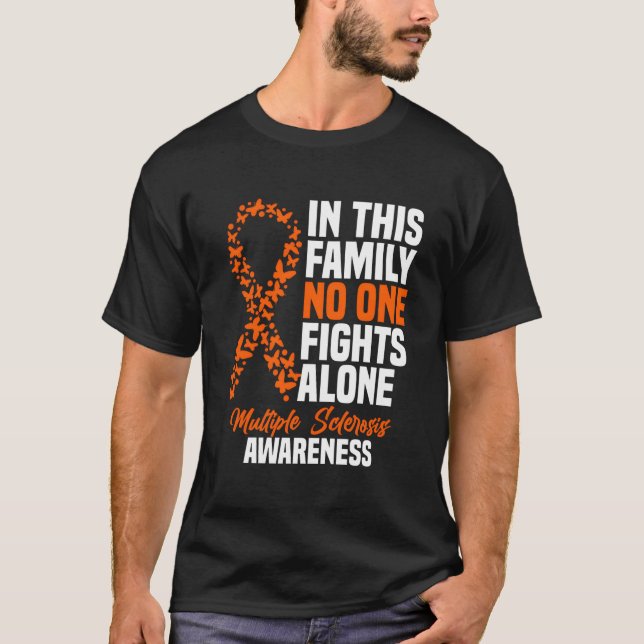 Camiseta Fita Laranja de Conscientização da Esclerose Múlti (Frente)