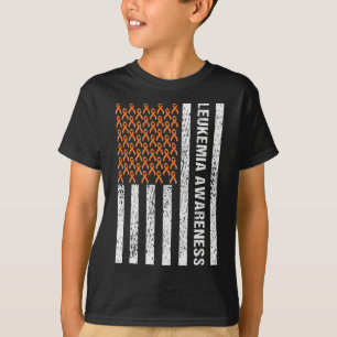 Camiseta Fita Laranja de Conscientização do Câncer no Sangu