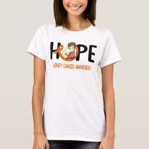 Camiseta fita laranja de esperança de guerreiro câncer de r