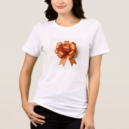 Camiseta Fita Laranja Metálica Moderna com Folhas de Outono