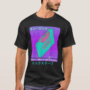 Camiseta Fita Mista 90s 80s Estética Otaku Japonesa Vaporwa