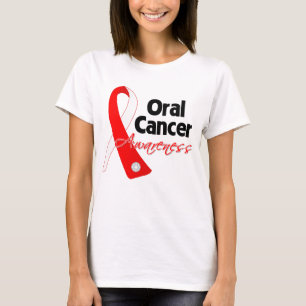 Camiseta Fita oral da consciência do cancer
