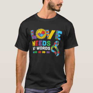 Camiseta Fita Puzzle da Autismo Amor Não Precisa de Palavra