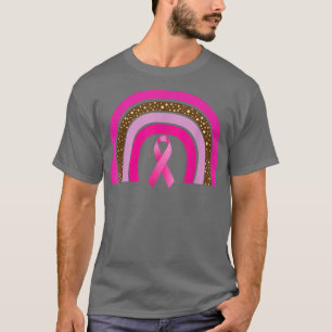 Camiseta Fita rosa Boho Arco-íris Cancer Advertência M