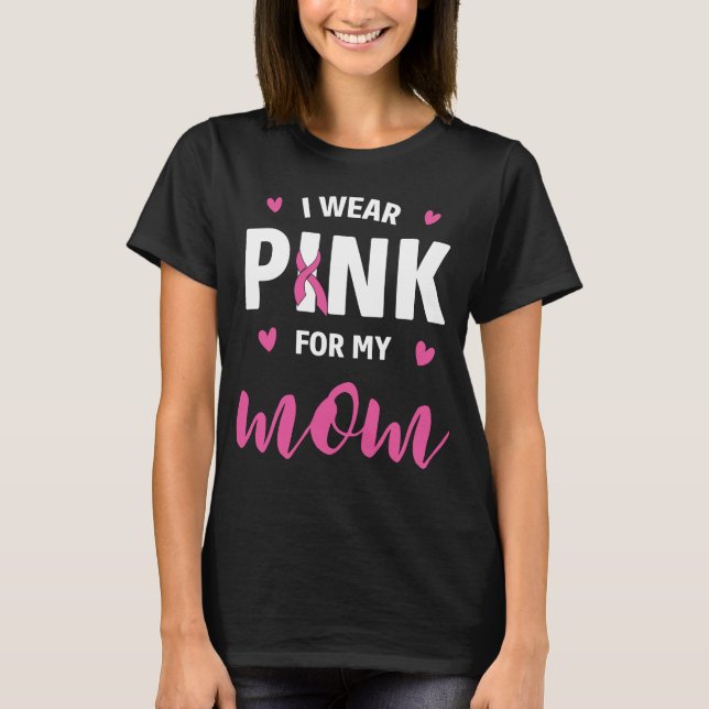 Camiseta Fita rosa Cancer da mãe guerreira guerreira (Frente)