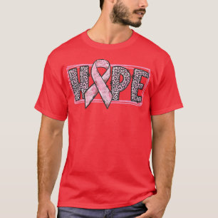 Camiseta Fita Rosa Com Cancer De Esperança De Mama De Leopa