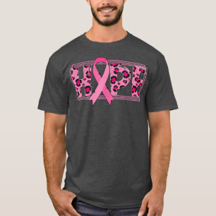 Camiseta Fita Rosa Com Cancer De Esperança De Mama De Leopa