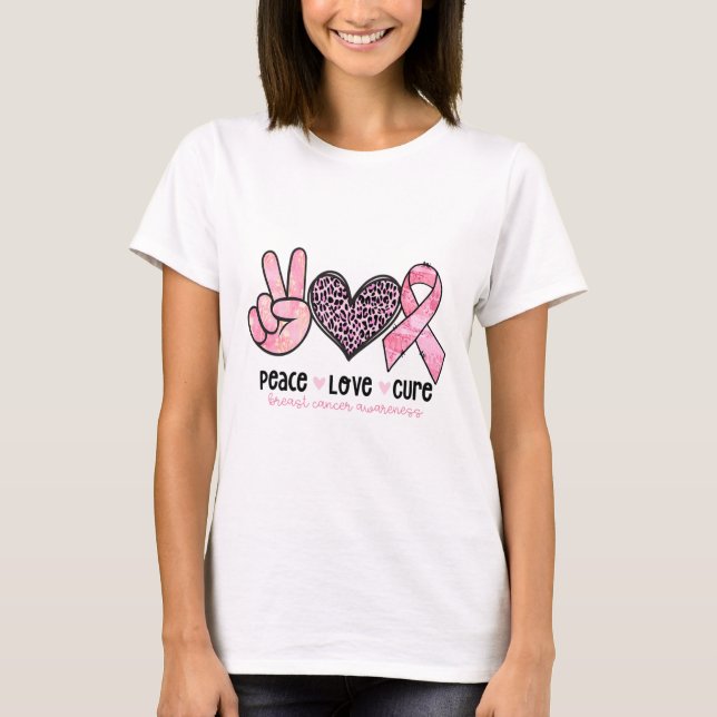 Camiseta Fita Rosa de Consciência da Mama (Frente)