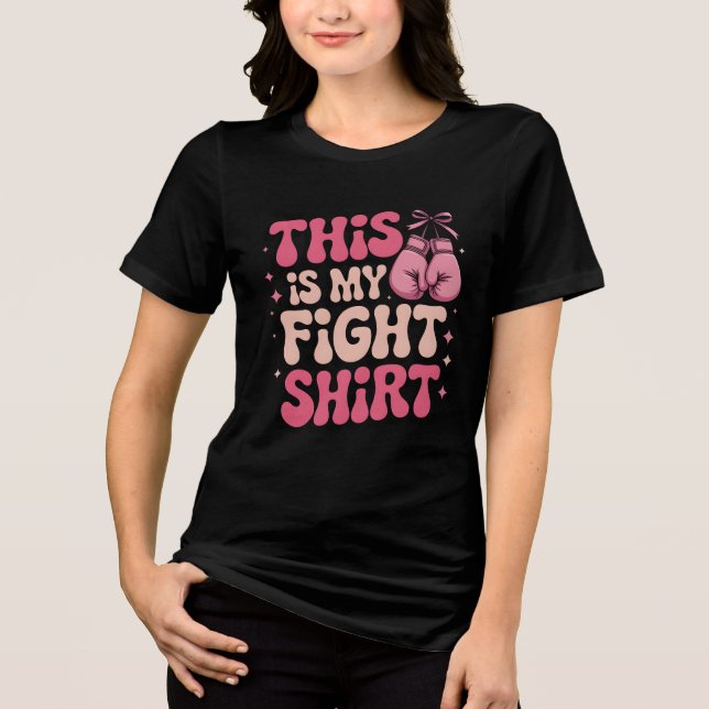 Camiseta Fita Rosa de Consciência do Cancer da Mama (Frente)