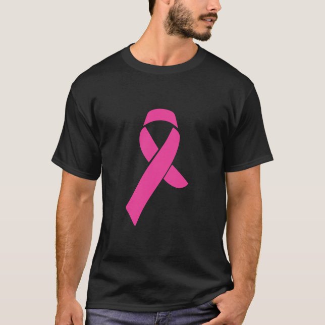 Camiseta Fita rosa de consciência do Cancer Eu Visto rosa (Frente)