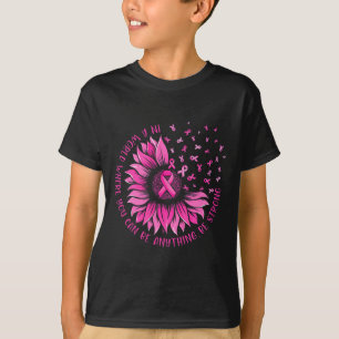 Camiseta Fita Rosa De Girassol Fita Borboleta Cancer De Mam