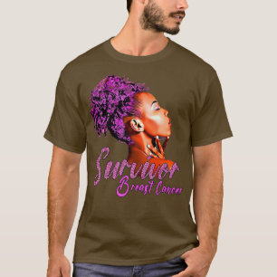 Camiseta Fita rosa de Sobrevivência do Cancer da Mama Preta