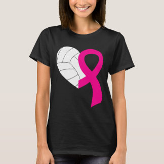 Camiseta Fita Rosa de Voleibol e Alavanca do Cancer de Mama