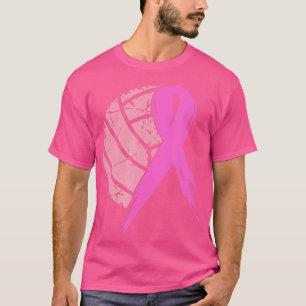 Camiseta Fita Rosa de Voleibol e Alavanca do Cancer de Mama