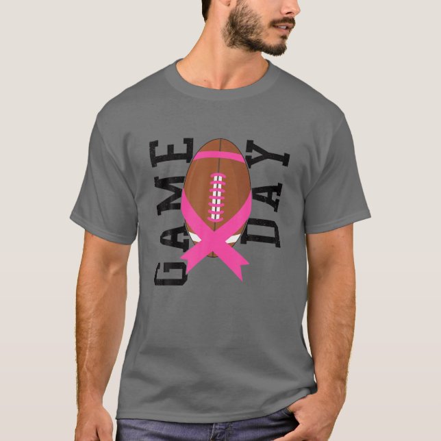 Camiseta Fita Rosa Fita Jogo de Futebol Dia da Mama Awaren  (Frente)