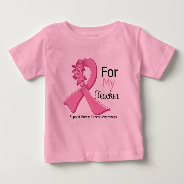 Camiseta Fita Rosa Para O Meu Professor - Cancer Da Mama (Frente)