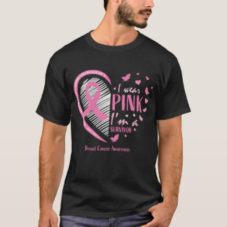 Camiseta Fita rosa-rosa de consciência sobre sobrevivência