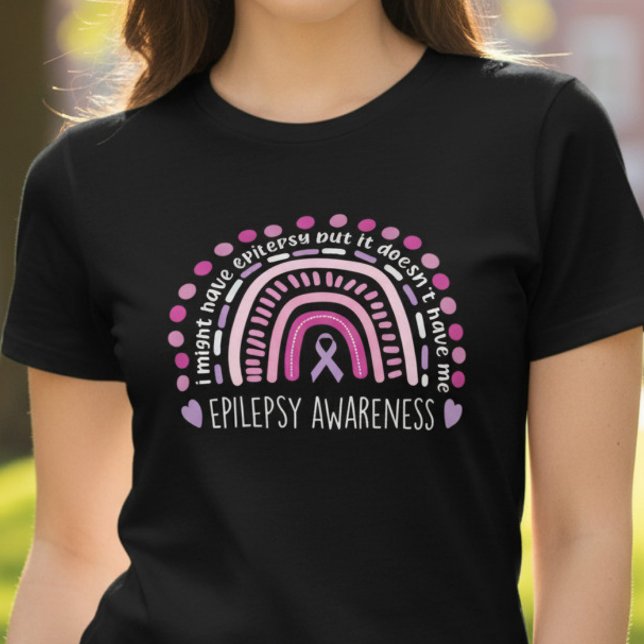 Camiseta Fita Roxa Arco-íris de Apoio à Epilepsia (Criador carregado)