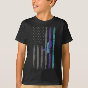 Camiseta Fita Roxa Azul Prevenção Conscientização Bandeira