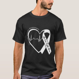 Camiseta Fita Roxa Coração Conscientização do Câncer de Pân