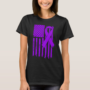 Camiseta Fita Roxa da Bandeira Americana Síndrome de Rett C