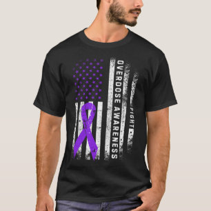 Camiseta Fita Roxa de Conscientização sobre Overdose Bandei
