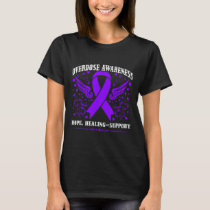 Camiseta Fita Roxa de Conscientização sobre Superdose Vício