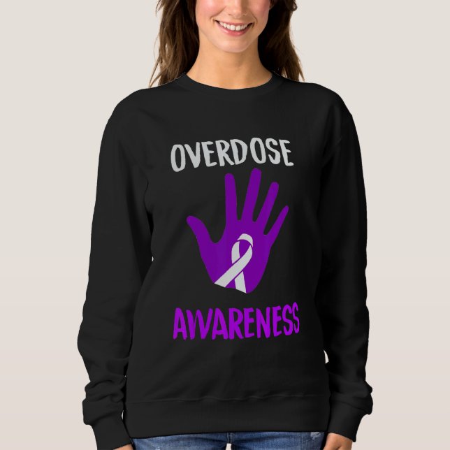 Camiseta Fita Roxa de Conscientização sobre Superdose Vício (Frente)