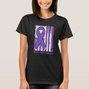 Camiseta Fita roxa de conscientização sobre violência domés