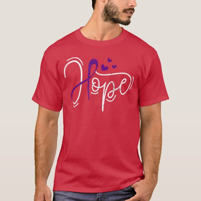 Camiseta Fita Roxa de Esperança de Sobredosagem Conscientiz (Frente)
