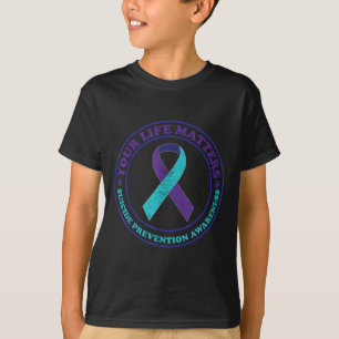 Camiseta Fita Roxa e Verde Claro de Conscientização sobre P