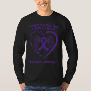 Camiseta Fita Roxa Em Memória Do Meu Nana Alzheimers