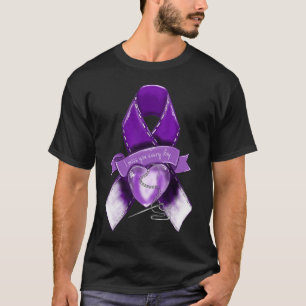 Camiseta Fita Roxa Púrpura Gráfica de Sensibilização