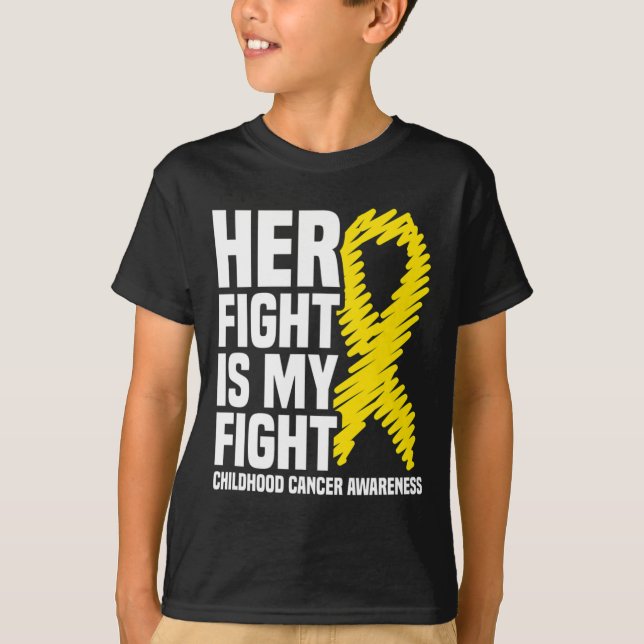 Camiseta Fita Sua Luta é Minha Luta Câncer Infantil Conscie (Frente)