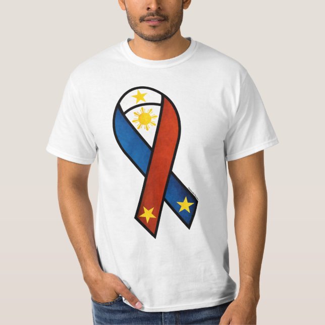 Camiseta Fita temático da bandeira filipino (Frente)