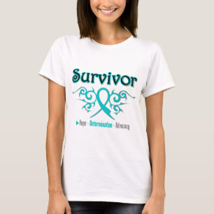 Camiseta Fita tribal do sobrevivente do câncer de ovário