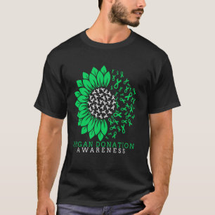 Camiseta Fita Verde do Girassol de Conscientização sobre Do