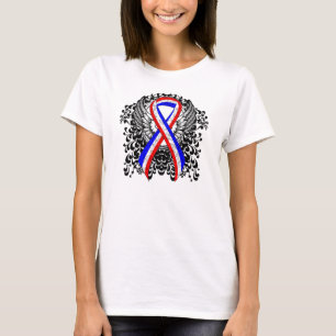 Camiseta Fita Vermelha, Branca e Azul com Asas