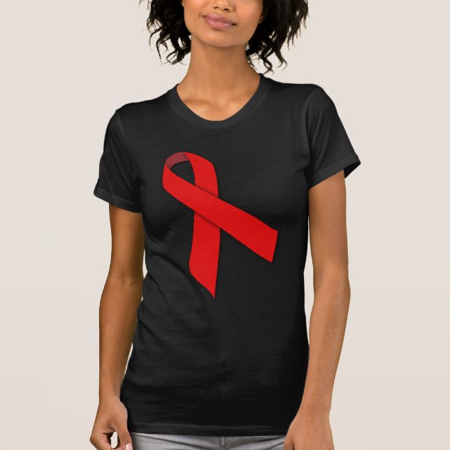 Camiseta Fita vermelha da solidariedade das pessoas que (Frente)
