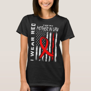 Camiseta Fita Vermelha Para A Doença Cardíaca Da Minha Sogr