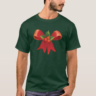 Camiseta Fita & visco vermelhos do Natal